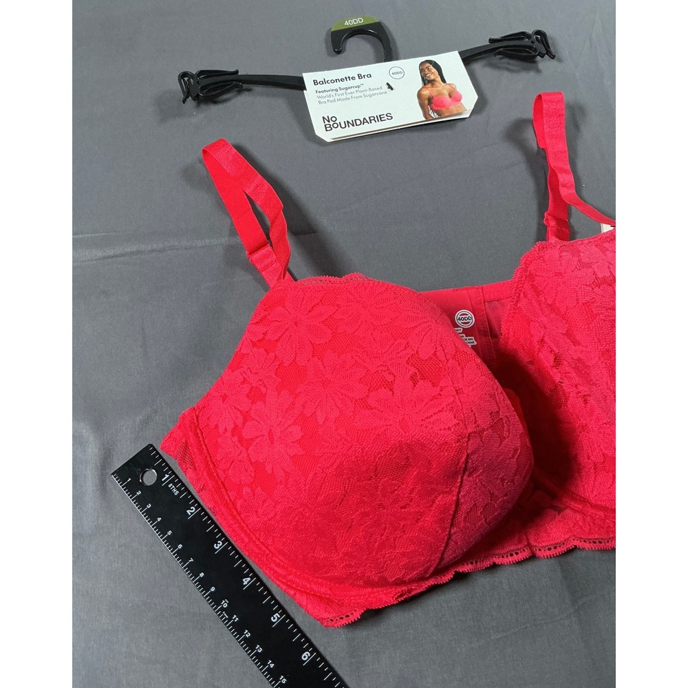 No Boundaries Balconette Bra 40DD Melon Delight Pink Lace Sugarcup Underwire NWT - Picture 3 of 8
